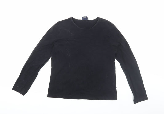 Womens UK Size S Lands' End Black Basic T-Shirt