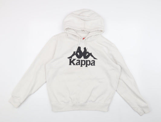 Additional front view of Kappa unisex white hoodie m, cotton blend, casual