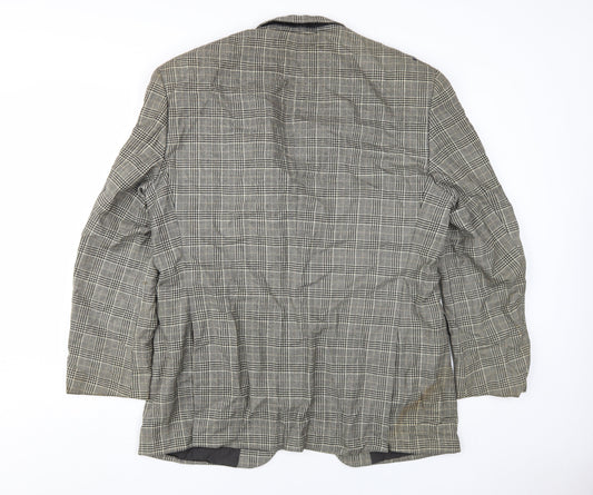 Atelier Torino Men's Grey Check Wool Blazer 41