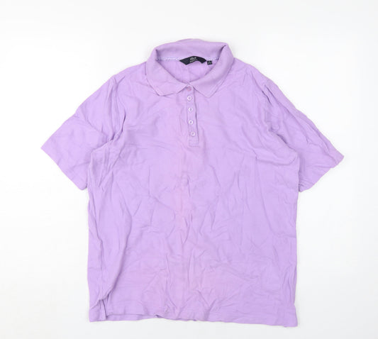 Womens UK Size L Isle Essentials Purple Basic Polo