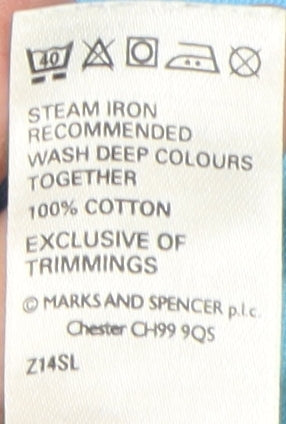 Marks and Spencer Men's Blue Crew Neck T-Shirt L