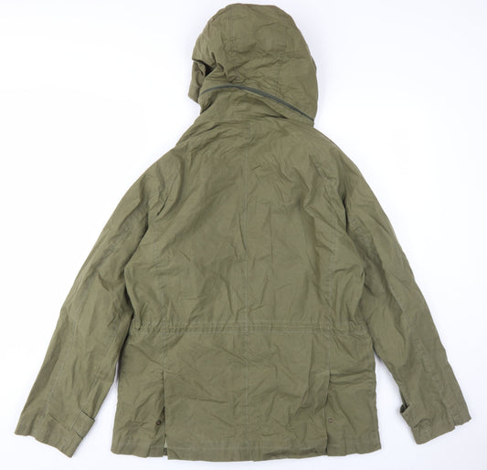 Mens UK Size 12 impermeabile Green Parka Coat
