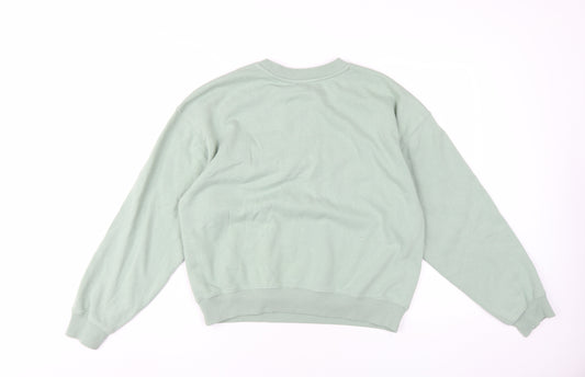 H&M Women's Green Pullover Sweatshirt Crew Neck Size S