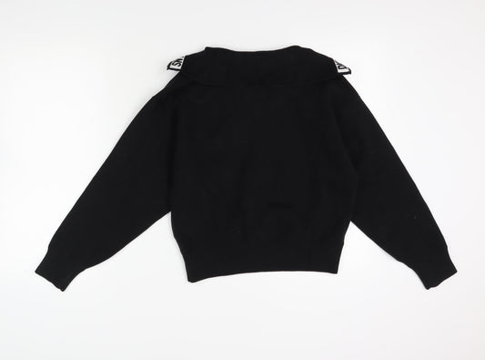 DKNY Jeans Women's Black Full Zip Knit Jumper M/L