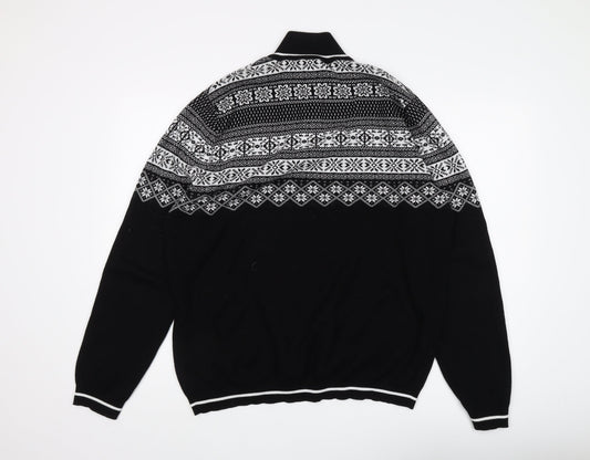 ASOS Men's Black 2XL Fair Isle Pullover Jumper