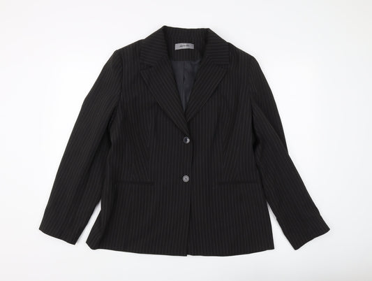 Womens UK Size 16 AMARANTO Regular Black Suit Jacket