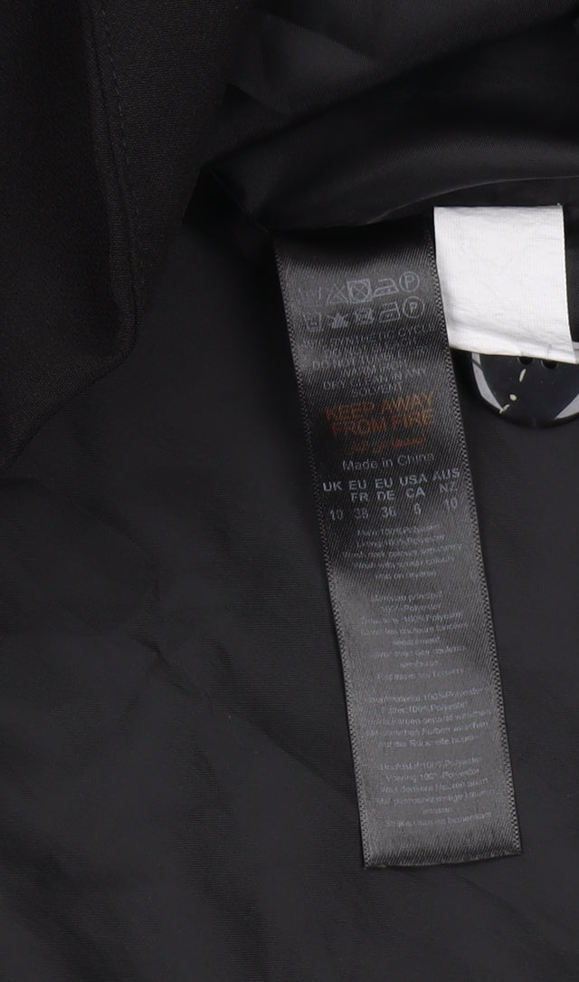 Boohoo Women's Black Blazer Size 10 Double-Breasted Lined