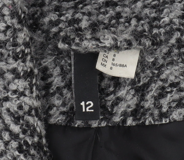 Womens UK Size 12 H&M Grey Motorcycle Jacket