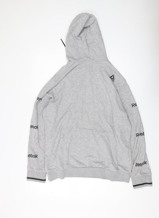 Mens UK Size L Reebok Grey Pullover Hoodie