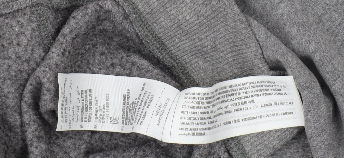 Hollister Women's Grey Pull Over Hoodie, Size L, Embroidered