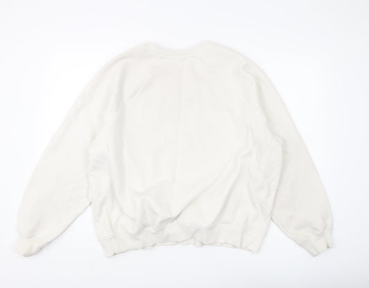 H&M Women White Pullover Sweatshirt XL Disney