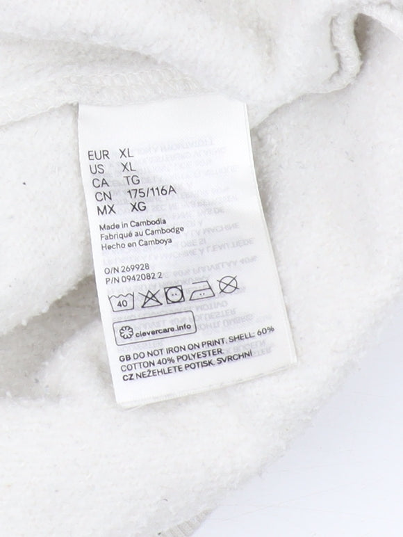 H&M Women White Pullover Sweatshirt XL Disney