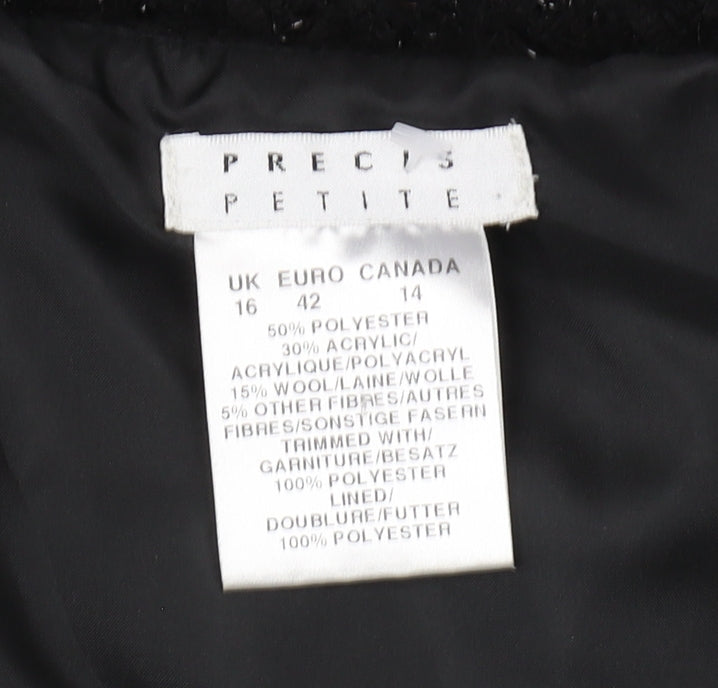 Precis Petite Women's Black Check Skirt Size 16