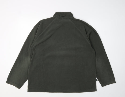 Mens UK Size L Mountainlife Green 1/4 Zip Sweatshirt