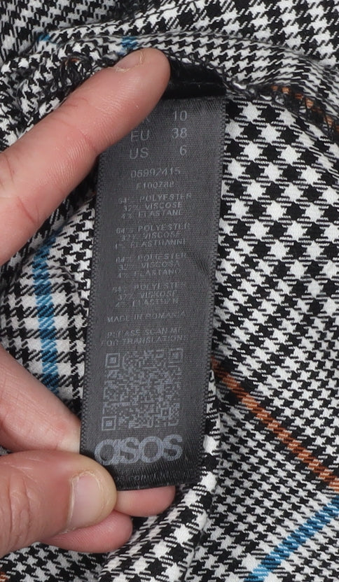 Close-up detail of ASOS Women's Check Pencil Skirt, size 10, Multicoloured
