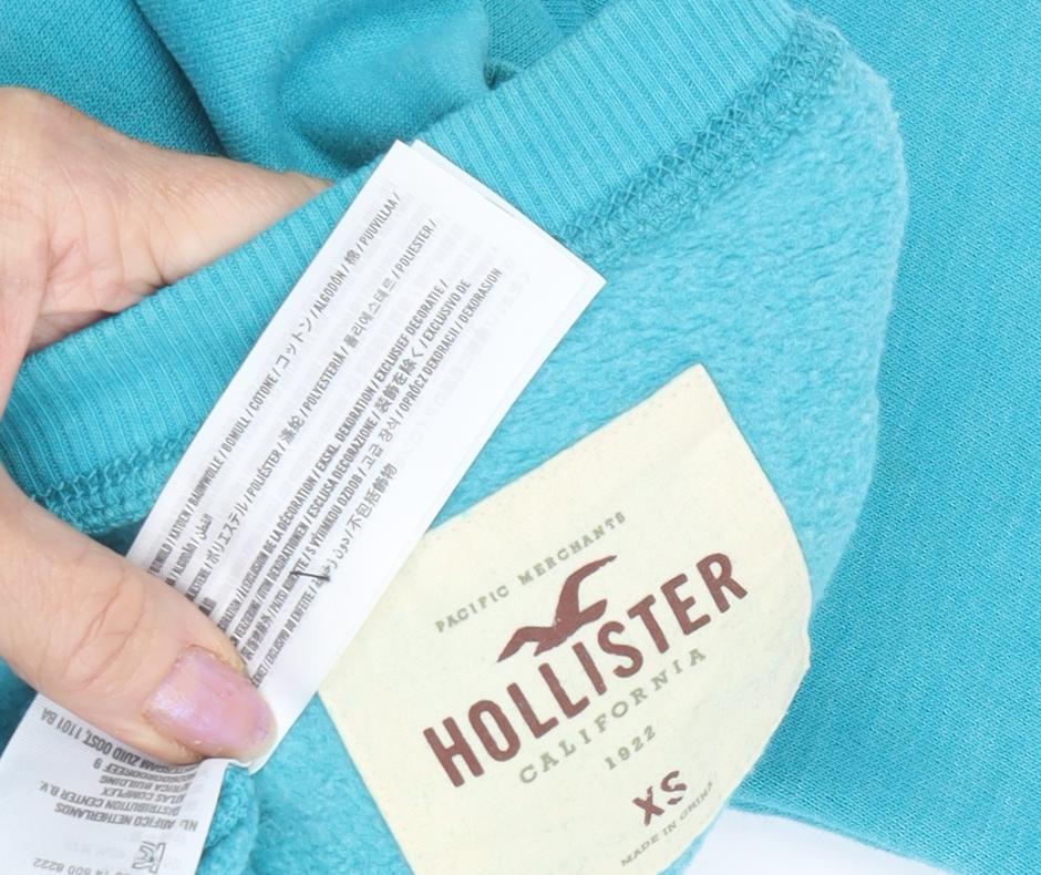 Hollister Blue XS Casual Pullover Unisex Sweatshirt
