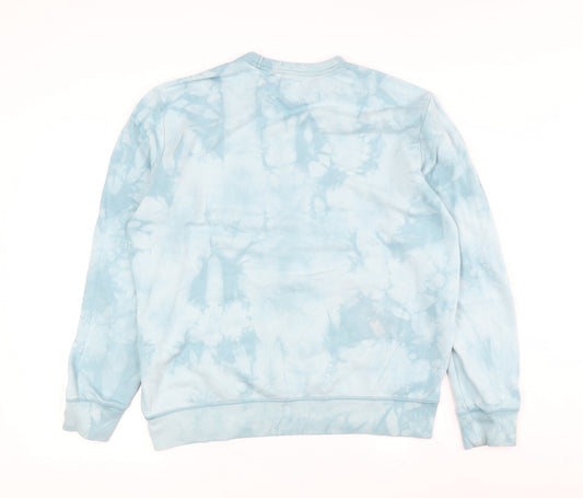 Gap Women's Light Blue Tie Dye Sweatshirt, L, Cotton Blend