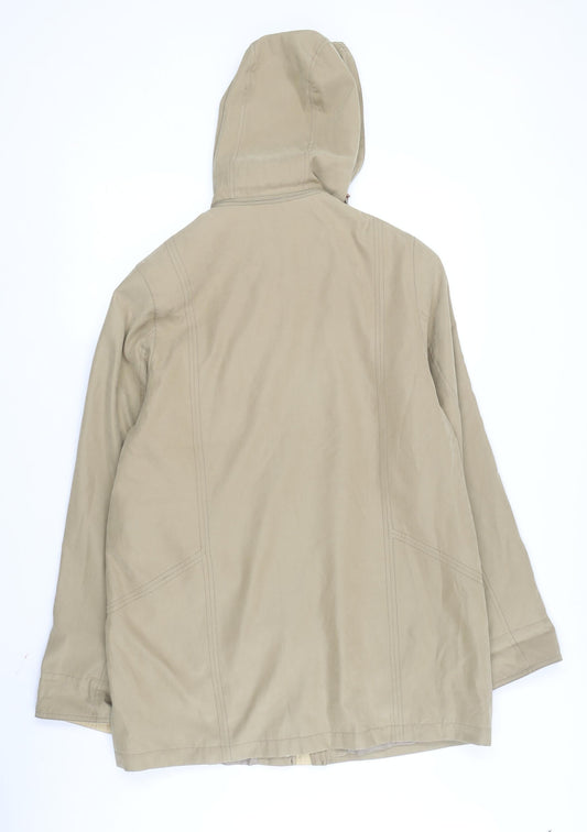 Klass Women's Beige Parka Jacket, Hooded, Size M, Casual Style