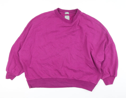Additional front view of Gap unisex purple pullover sweatshirt s