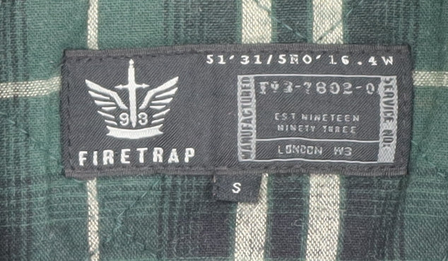 Mens UK Size S Firetrap Black Military Jacket