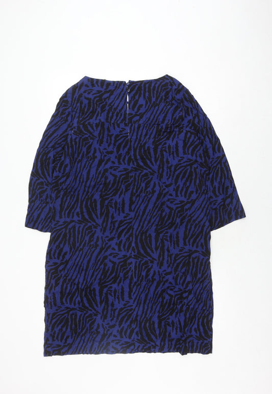 Marks and Spencer Women's Blue Print Dress Size 16