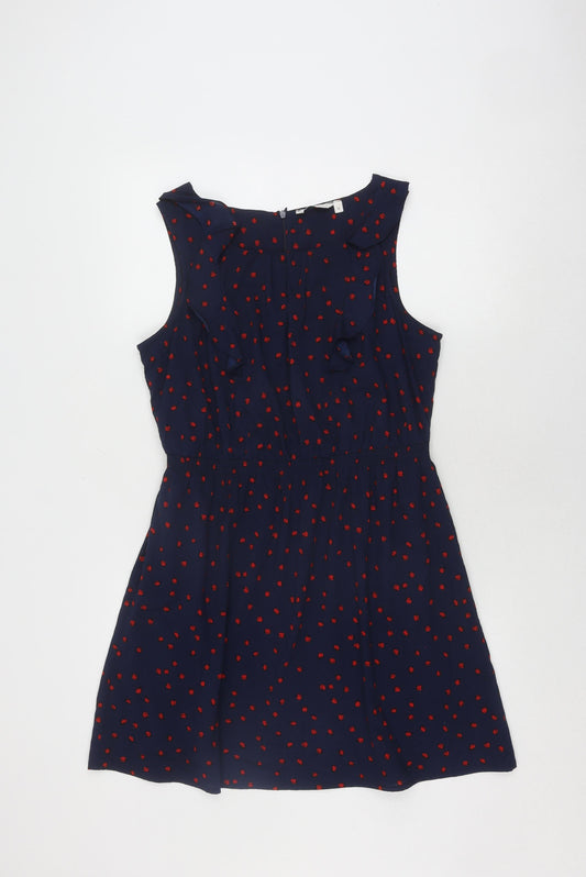 New Look Women’s Blue 12 A-Line Animal Print Dress