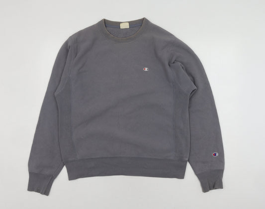 Additional front view of Champion Grey Pullover Sweatshirt, unisex s, logo style