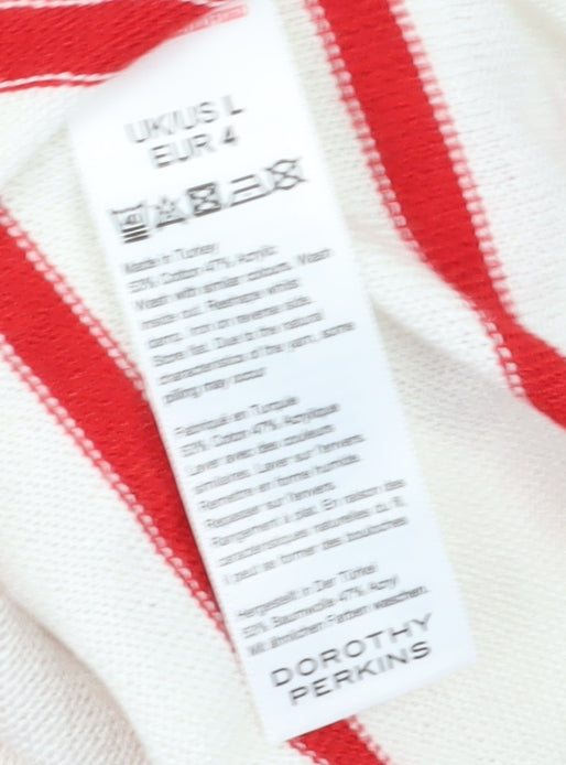 Dorothy Perkins Women's Red Striped Shift Dress L