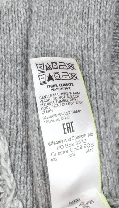 Marks and Spencer Grey Men's Cardigan Medium Collared