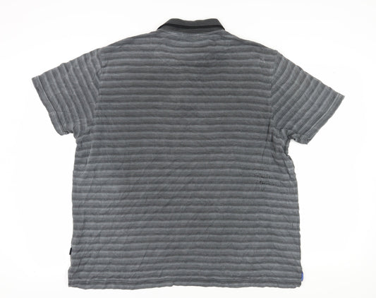 Stone Bay Men's Grey Striped Golf Polo 2XL