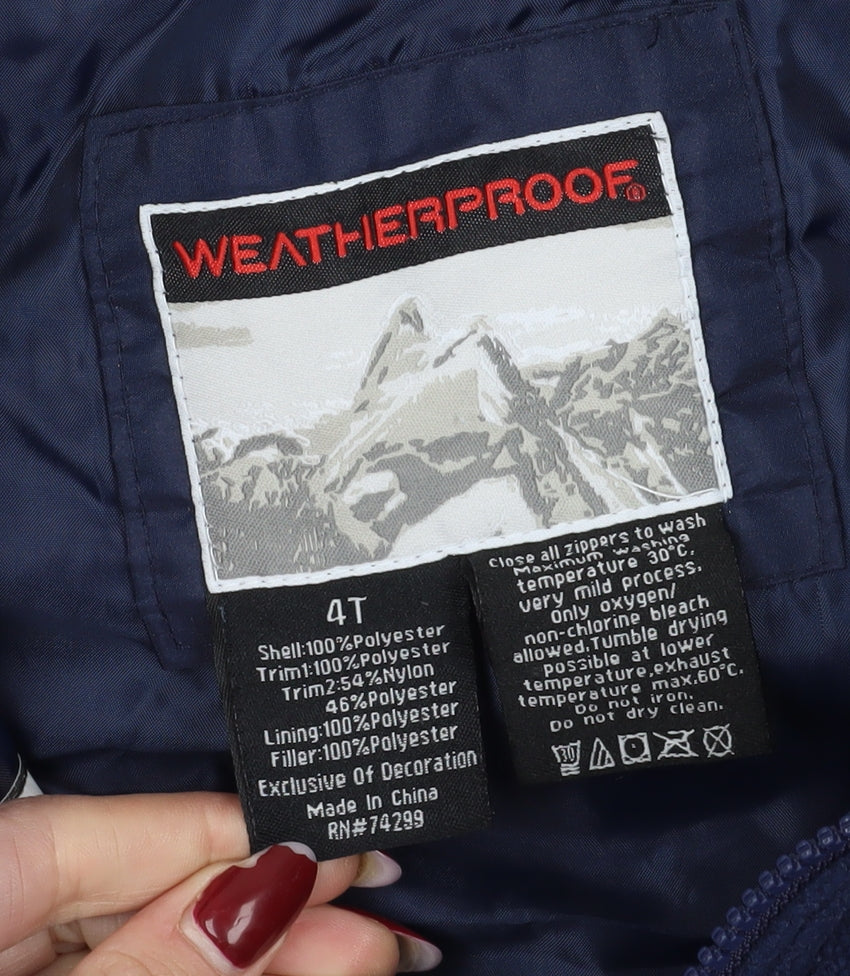Weatherproof Unisex Kids Blue Ski Trousers Snowsuit Size 4