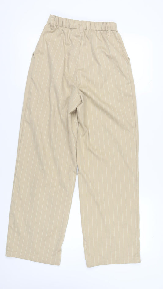 Womens UK Size 8 H&M Regular Fit Straight Beige Trousers
