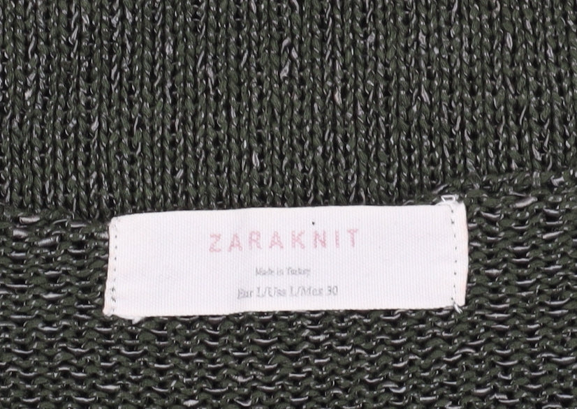 Womens UK Size L Zara Green Pullover Jumper