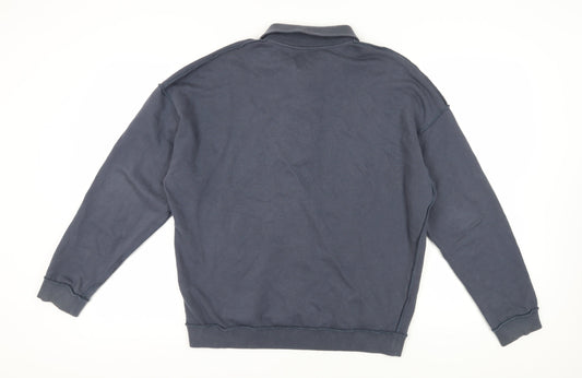 Topman Men's Blue Henley Sweatshirt Size S