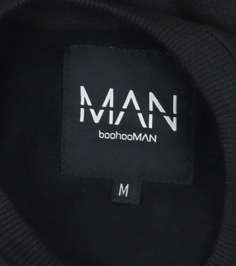 Mens UK Size M boohooMAN Black Pullover Sweatshirt