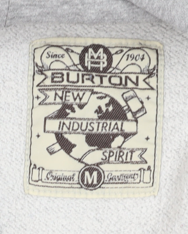 Mens UK Size M Burton Grey Pullover Hoodie