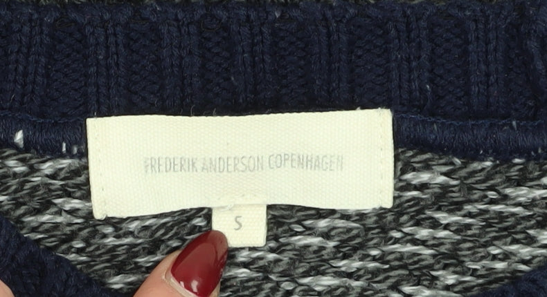 Frederik Anderson Copenhagen Men’s Grey Fair Isle Jumper S