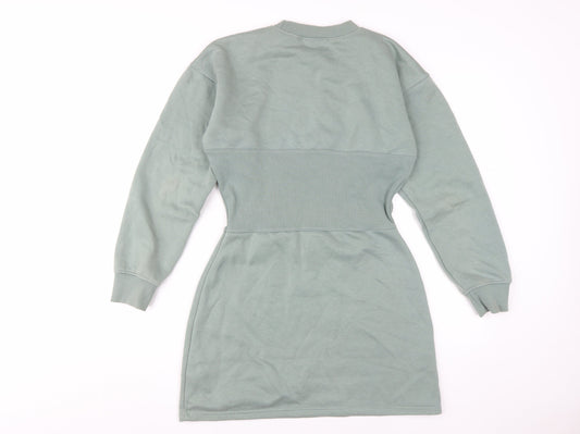 Missguided Women's Green Shift Mini Dress, Size 8, Casual Style