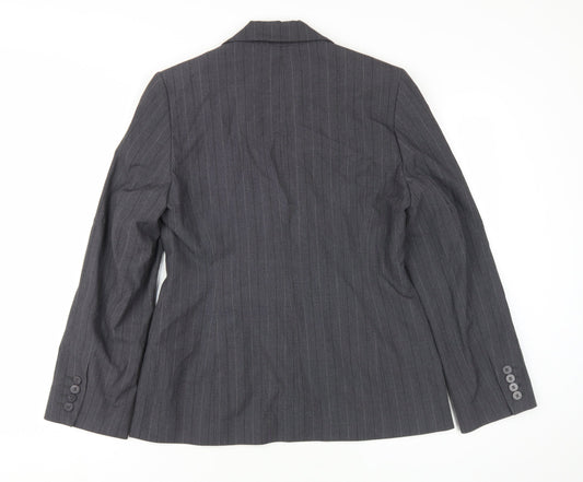 Next Petite Grey Pinstripe Blazer, Women's Size 12