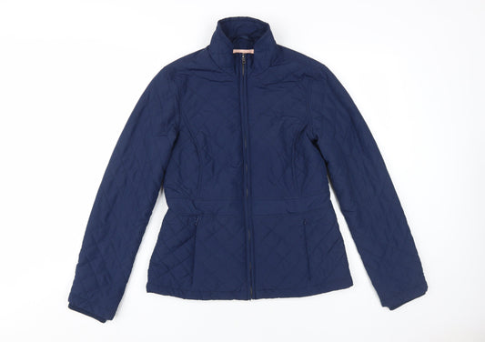 Womens UK Size 8 John Lewis Blue Quilted Coat