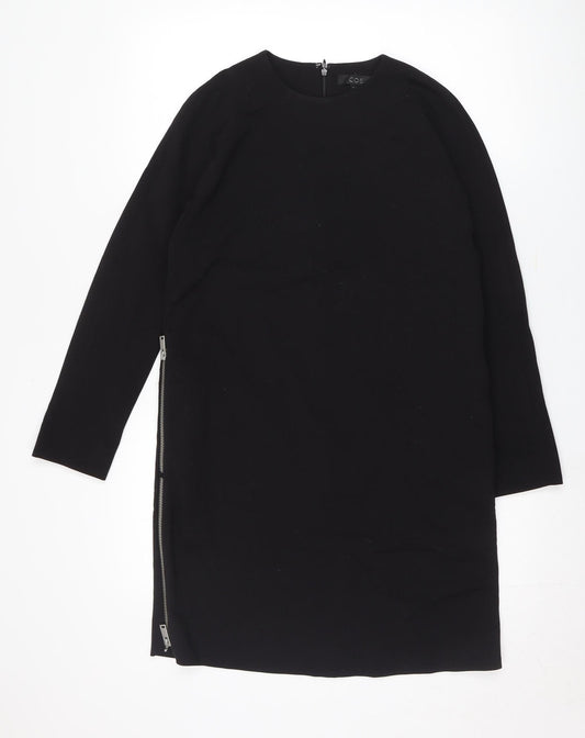 Additional front view of COS Women's Black Shift Dress 6 Classic Casual Autumn