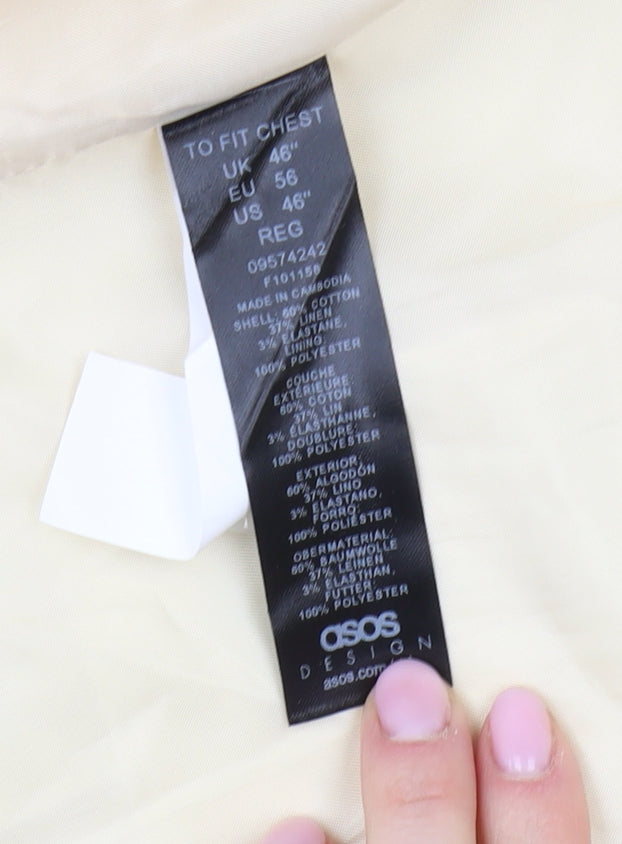 ASOS Men's Ivory Regular Fit Suit Waistcoat 46R