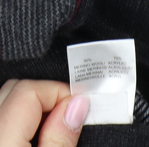 Wolsey Men's Black Striped Medium Pullover Jumper