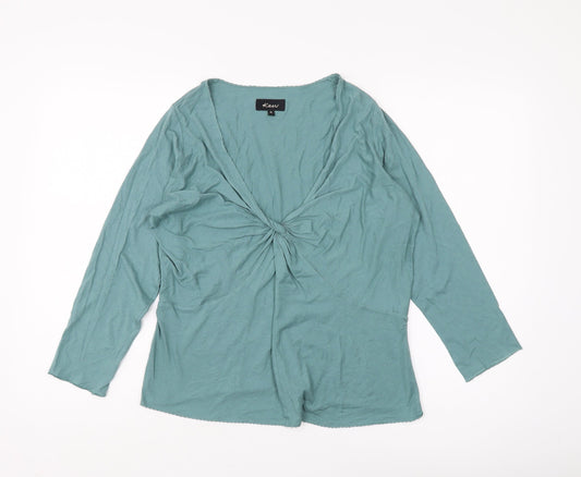 Womens UK Size XL KEW Green Wrap Blouse