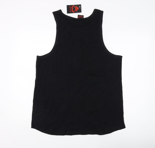 Womens UK Size 18 Death Kitty Black Jersey Tank