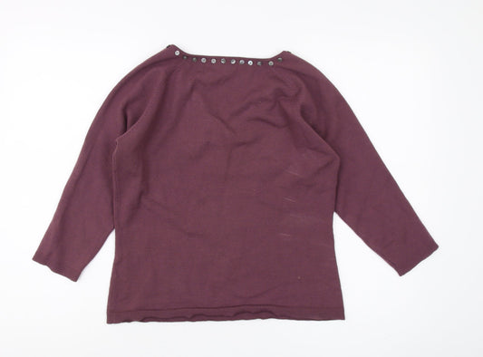 East Women's Purple V-Neck Pullover Jumper - M