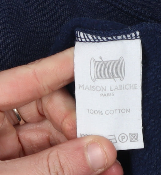 Maison Labiche Women's Blue Cotton Pullover Sweatshirt XS