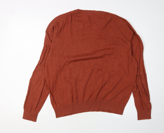 Racing Green Men's Red Pullover Jumper, L, Cashmere Silk
