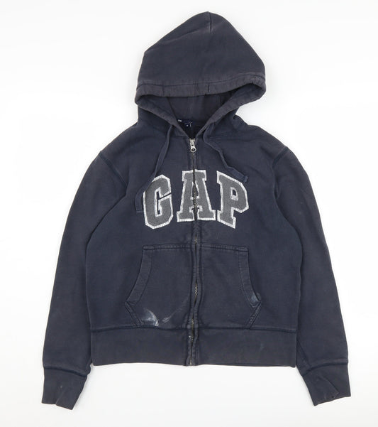 Gap Women's Blue XS Full Zip Hoodie with Logo