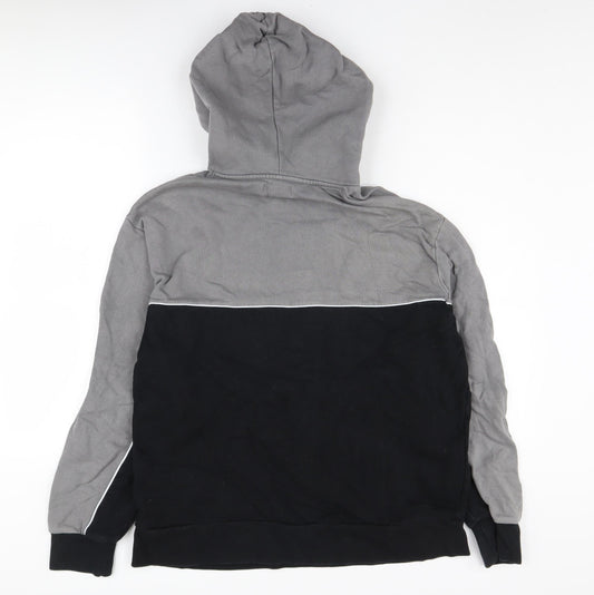 Topman Mens Hoodie Black Grey Size M Pullover